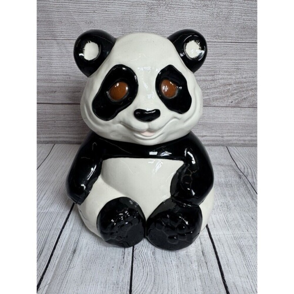 Vintage Ceramic Metlox PANDA BEAR Cookie Jar, Made in the USA